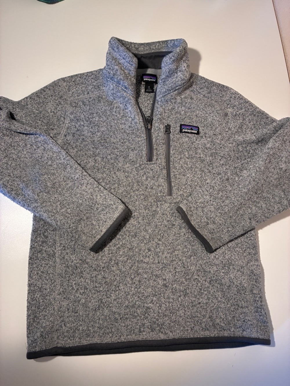 Patagonia Light Gray Heather Quarter-Zip Pullover